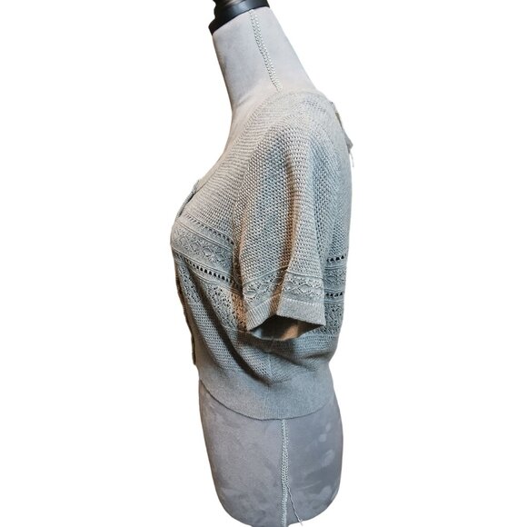 Torrid Grey Open Stitch Shrug Sweater Classicore Crop Cardigan Womens Size 0 NEW - Picture 5 of 7